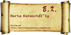 Berta Keresztély névjegykártya